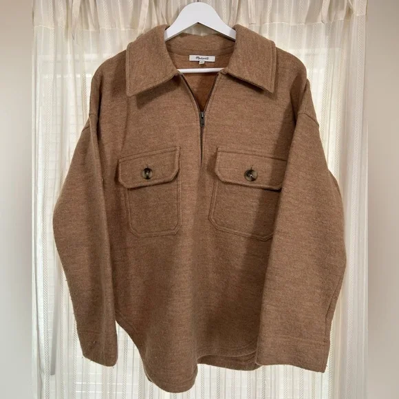 Madewell Wool Quarter-Zip Pullover Sweater - Picture 3 of 9